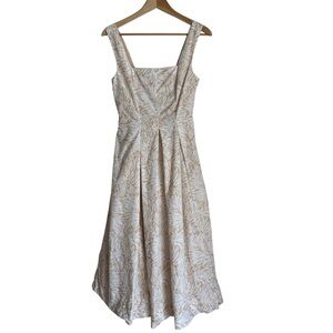 Lands’ End Midi Sundress Size 2 | 100% Cotton | Lined w/ Pockets | Neutral